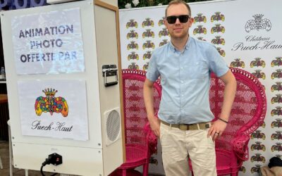 Photobooth sur la plage de la Voile Bleue à la Grande Motte